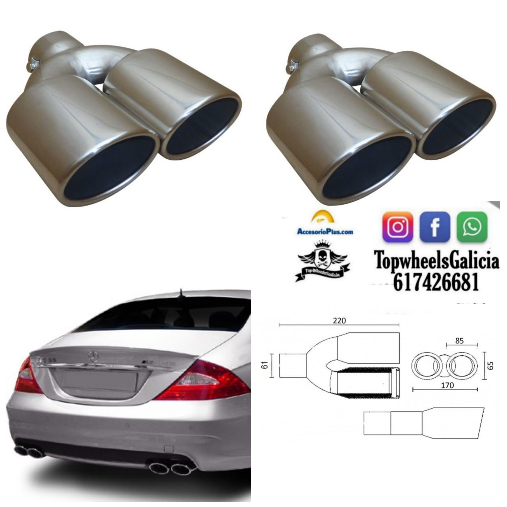 Cola de Escape Coche Doble Salida Oval Corte Angular