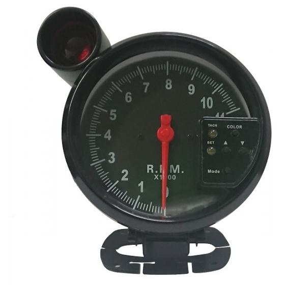 RELOJ TACOMETRO CON AVISADOR DE LUZ ROJA GASOLINA BTR NEGRA