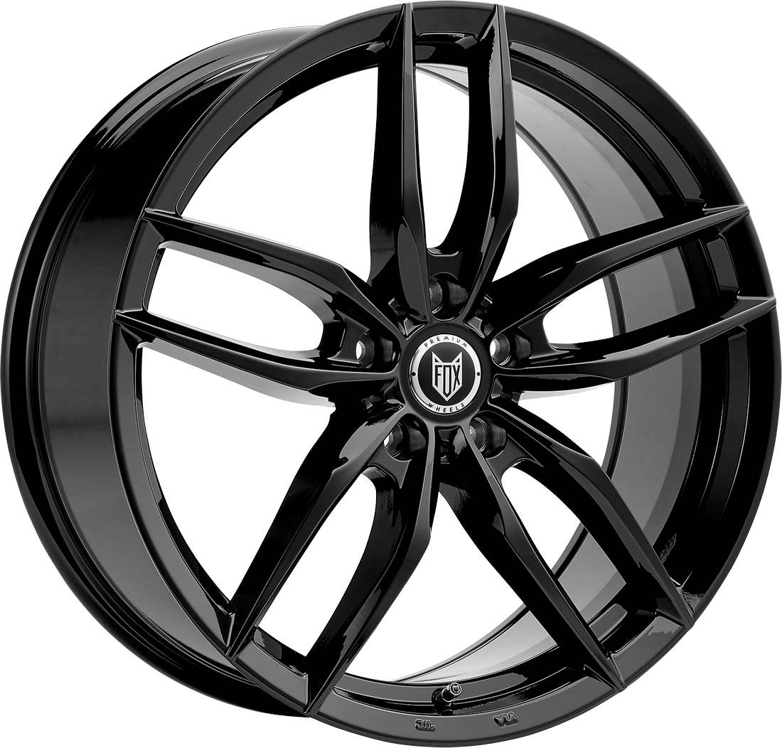 JUEGO DE LLANTAS FOX IOTA 8X18"  5X108-112-120  VARIOS ETS GLOSS BLACK