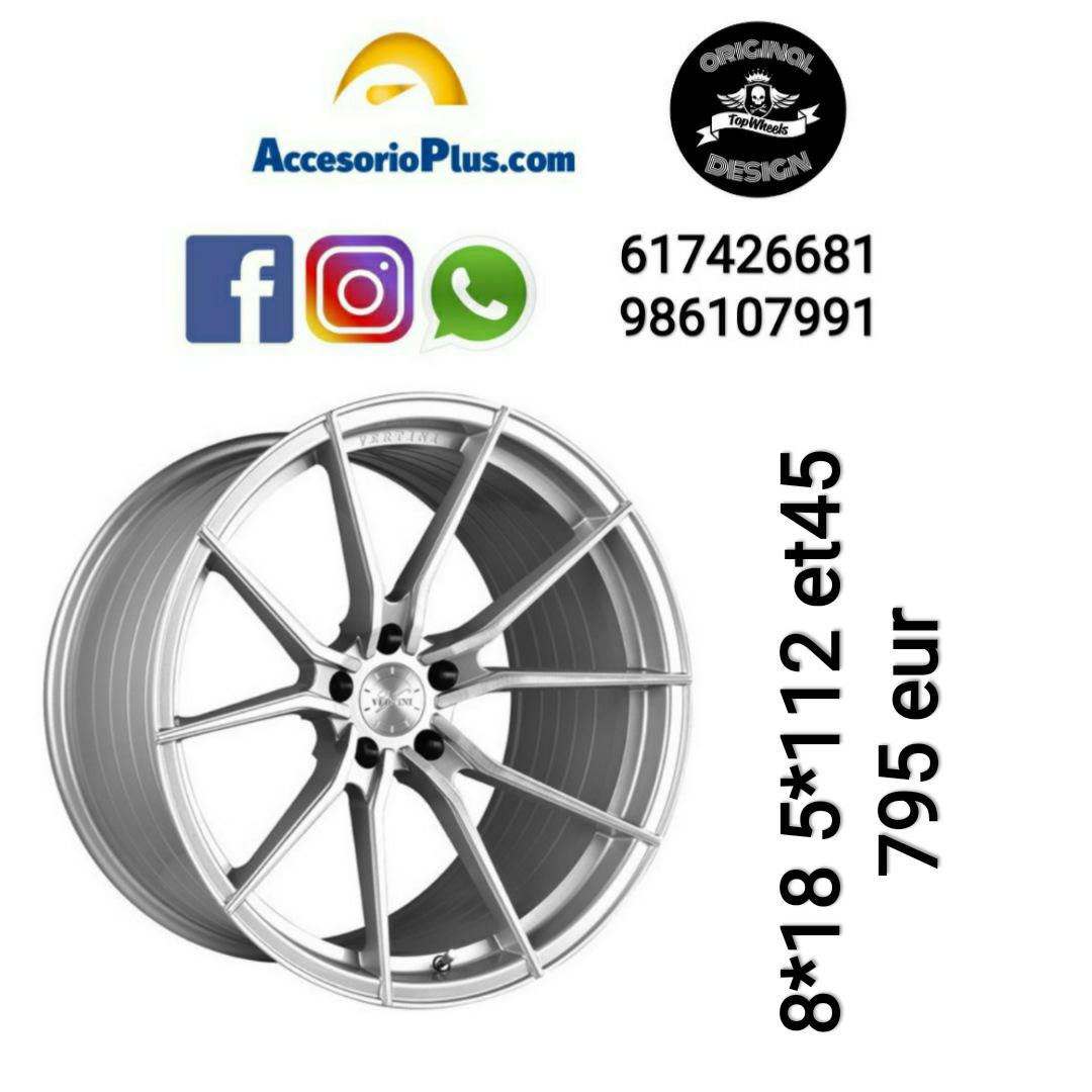 juego de  llantas vertini rfs1.2 8x18 5x112 et45 plata+pulido