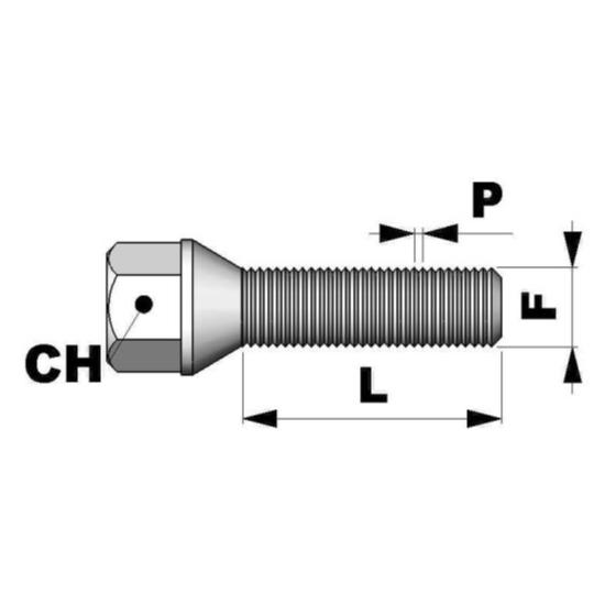 TORNILLO CONICO M12x150 L45MM LLAVE 17