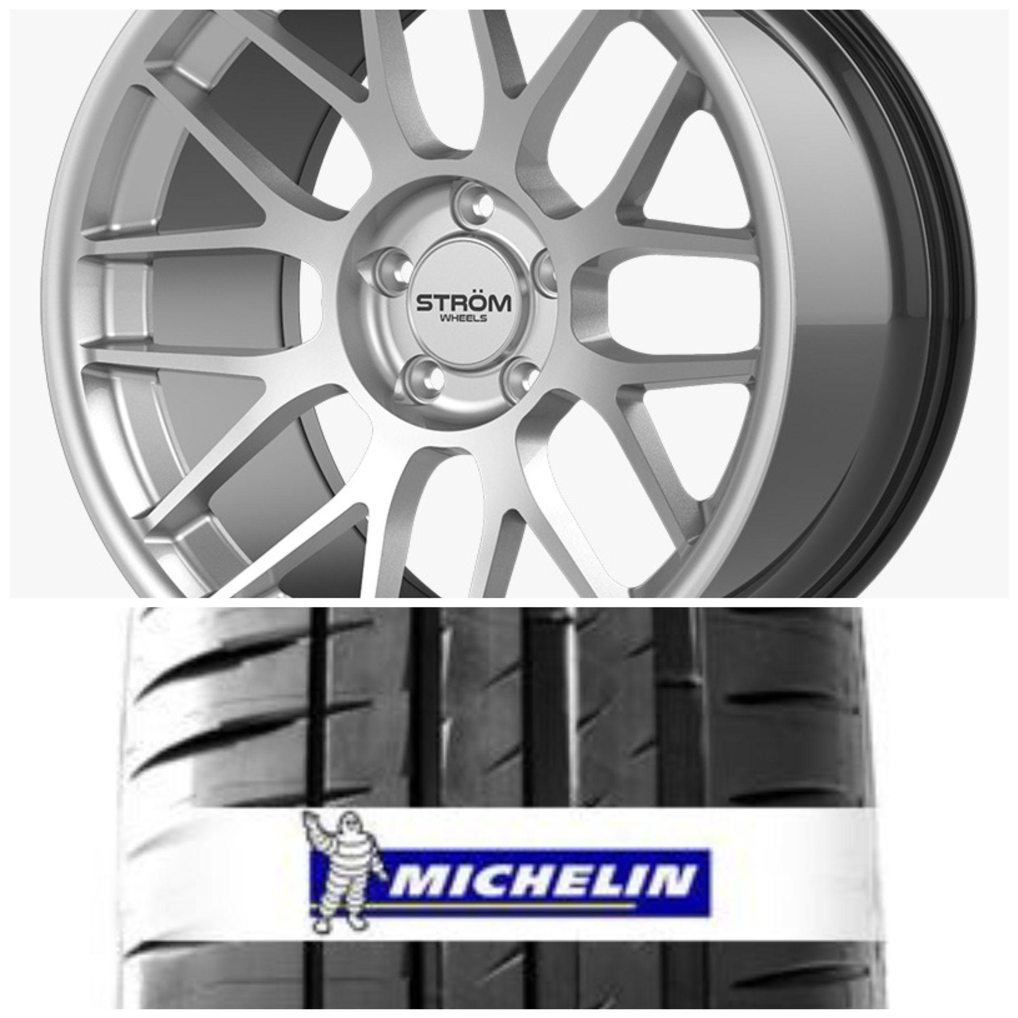 juego de llantas 8.5 x18 5x120 et20 + 225/40/18 michelin pilot sport 4