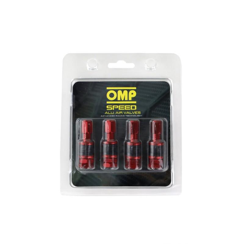 VALVULAS DE ALUMINIO COLOR ROJO OMP SPEED