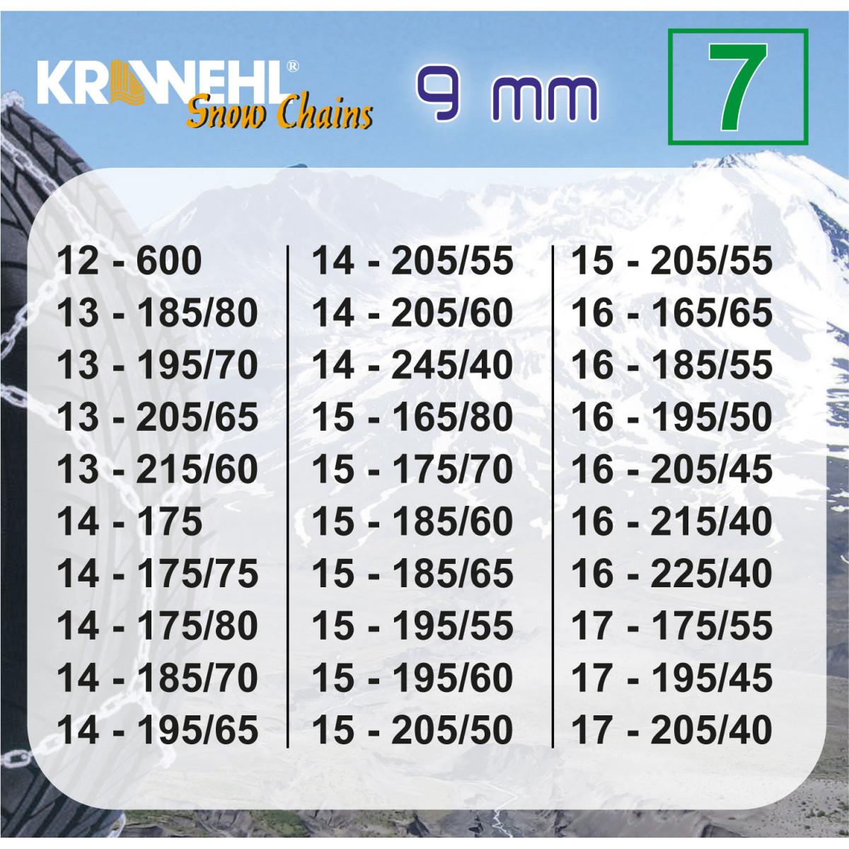 Cadena Nieve Tipo Rombo con Tensor Mecánico - 9 mm grupo 7