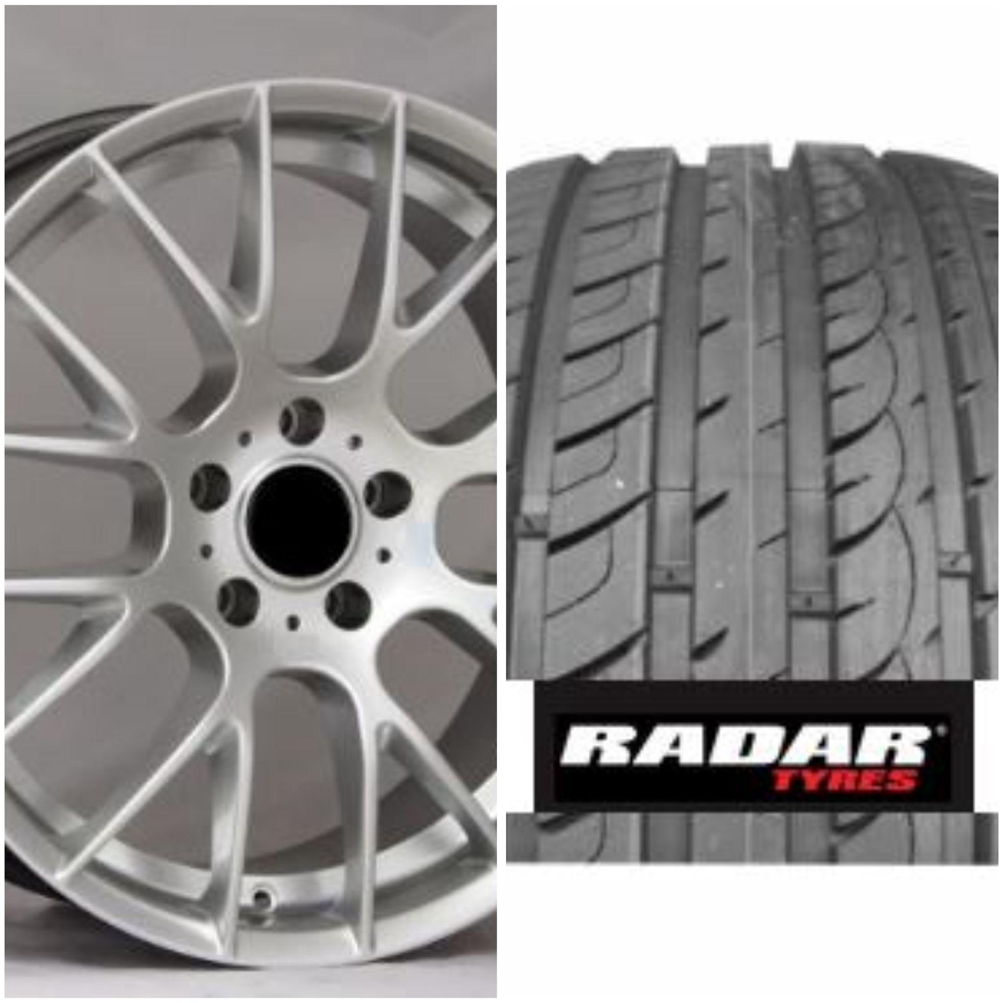 pack llantas 8.5+9.5 x19 5x120 et35 + 225/35/19+255/30/19 radar tyres